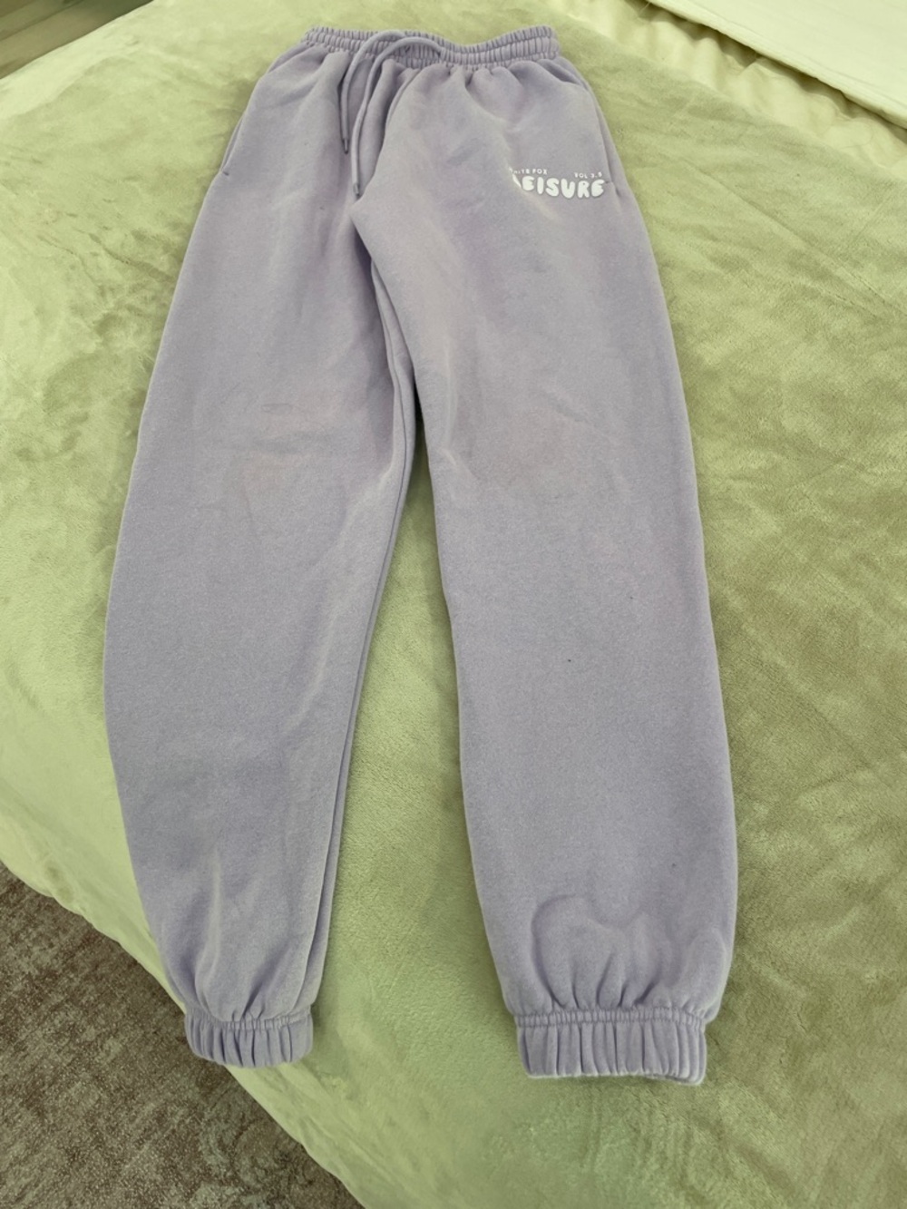 White Fox XXS Lavender Fleece Sweatpants - Comfortable Joggers